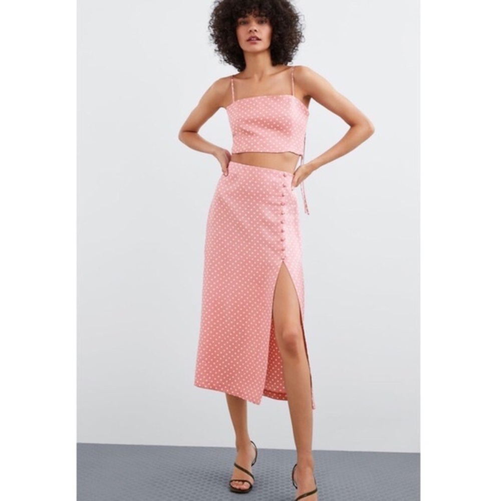 SOLD - ZARA Pink Polka Dot Set